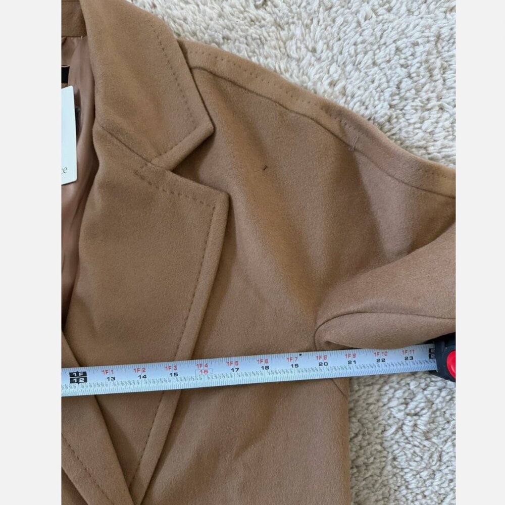 Quince NWT Italian Wool Double-Breasted Slouch Coat Caramel Size med - Picture 4 of 9